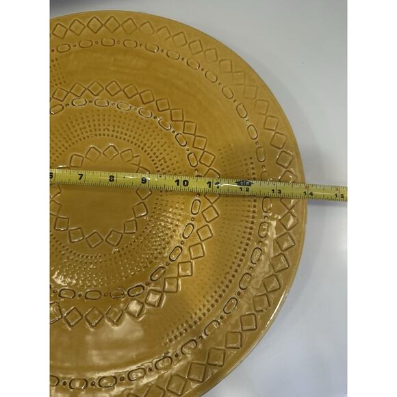 Italian Ceramic Pottery Plate Plate 14" Ceramiche Tadinate Made in Italy Yellow - Picture 3 of 4
